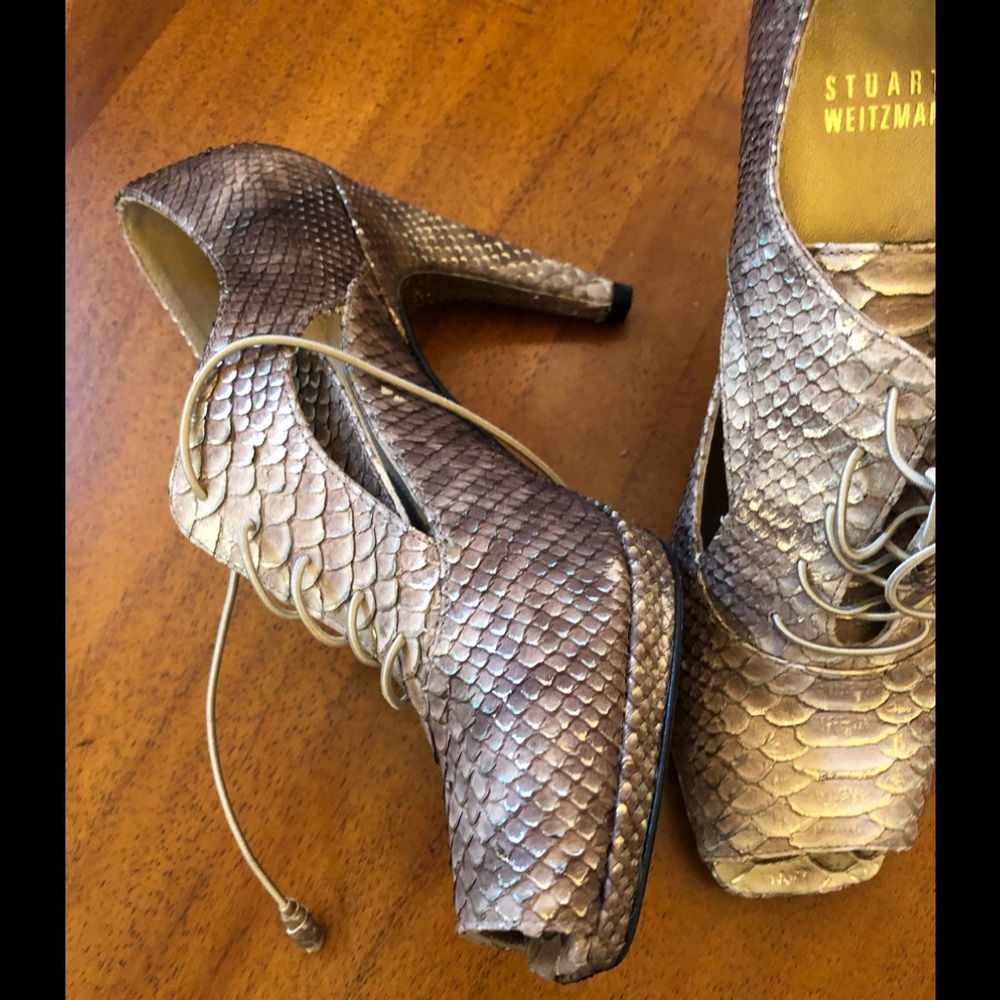 Stuart Weitzman Snake-Print Heels - image 3